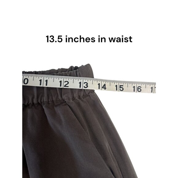 Amadi For Amour Vert Womens Wide-Leg Cropped Pants M Tencel Elastic Waist Brown - Picture 6 of 9